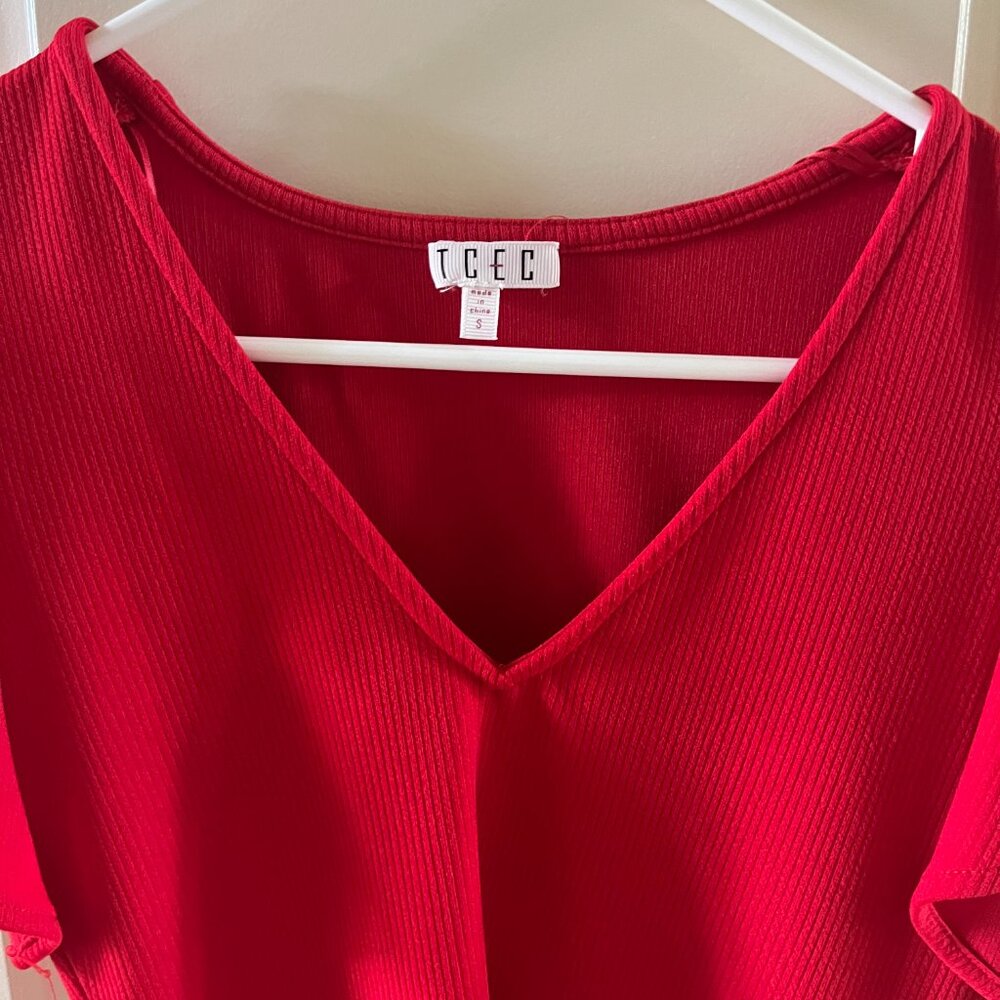 TCEC Ruffle Ribbed Bodysuit - Size Small - Picture 2 of 3